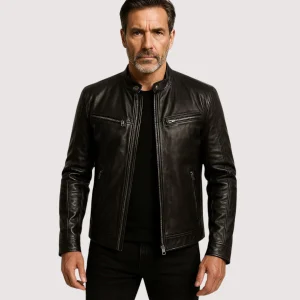 Hombre Chaqueta De Cuero Elegante | Moderna Sofisticada