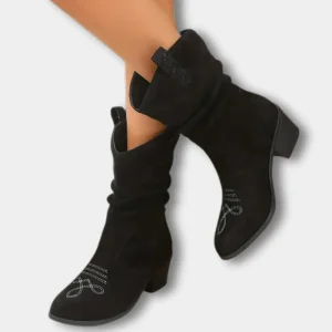 Botas vaqueras con caña fruncida para mujer - Nola