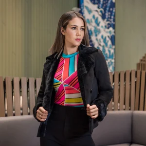 Casaca Faux Fur Negro