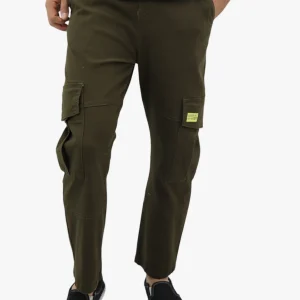 Jogger cargo gabardina verde militar