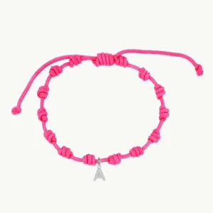 PULSERA NUDOS FUCHSIA | INICIAL MINI
