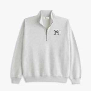 SUDADERA ZIPPER UNISEX GREY | INICIAL