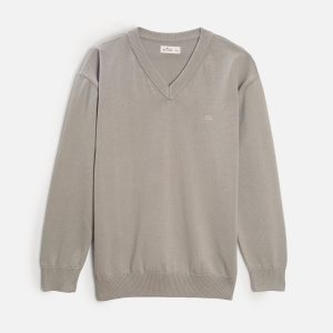 Sweater H Newark Cuello V Gris Osc