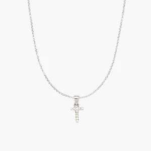 COLLAR INICIAL CIRCONITAS BLANCAS | LETRA -T-