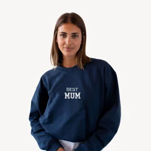 SUDADERA NAVY BLUE | BORDADO "BEST MUM"